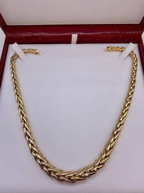 Collier maille palmier imposante en or 750/1000ème en dépôt vente chez Or Ligne à La Teste de Buch près de Mimizan