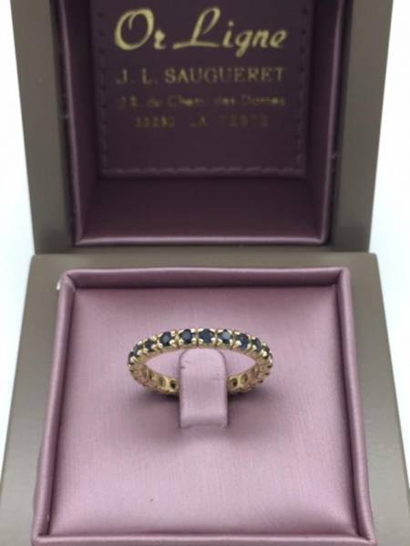 Bague or 750/1000ème tour complet saphirs occasion Or Ligne La Teste Bassin d'Arcachon 