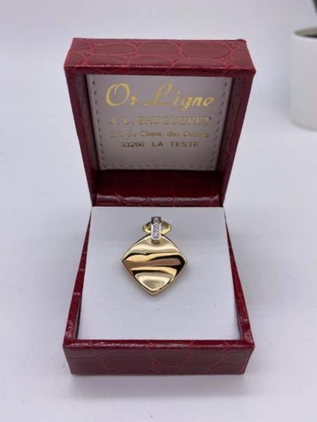 Pendentif losange or 750/1000ème et diamants occasion Or Ligne La Teste Bassin d'Arcachon