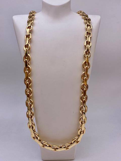 Collier or 750/1000ème maille ovale et barrette occasion Or Ligne La Teste Bassin d'Arcachon