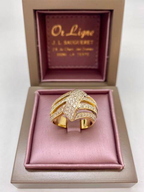 Bague ruban pavage diamants et or 750/1000ème occasion Or Ligne La Teste Bassin d'Arcachon