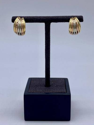 Boucles d'oreilles 1/2 créoles 3 ors 750/1000ème occasion Or Ligne La Teste Bassin d'Arcachon