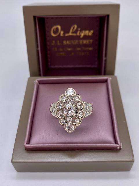 Bague platine et diamants occasion Or Ligne La Teste Bassin d'Arcachon