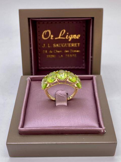 Bague or 750/1000ème et péridots occasion Or Ligne La Teste Bassin d'Arcachon