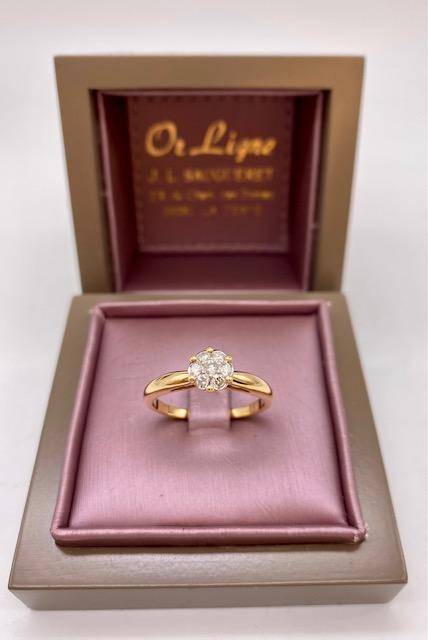 Bague chou or 750/1000ème et diamants occasion Or Ligne La Teste Bassin d'Arcachon