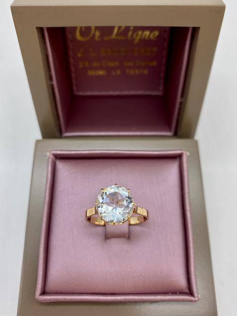 Bague aigue marine ronde sur or 750/1000ème occasion Or Ligne La Teste Bassin d'Arcachon