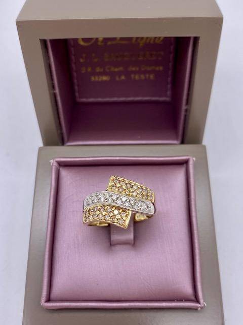 ou acheter une bague 2 ors 750/1000ème avec diamants blancs et jaunes Or Ligne La Teste Bassin d'Arcachon