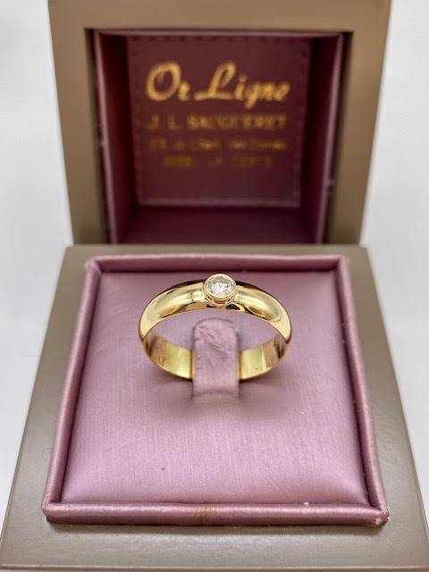 Bague jonc solitaire diamant en dépôt vente chez Or Ligne à La Teste de Buch près de Bordeaux