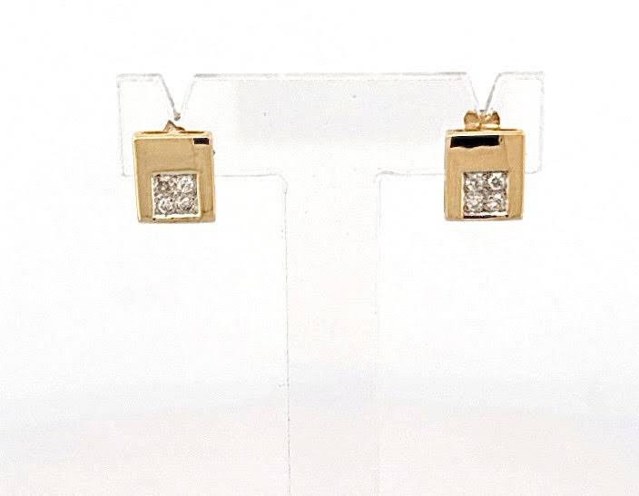 Boucles d’oreilles or 750/1000e et diamants HSI – Dépôt-vente exclusif Or Ligne près d'Arcachon